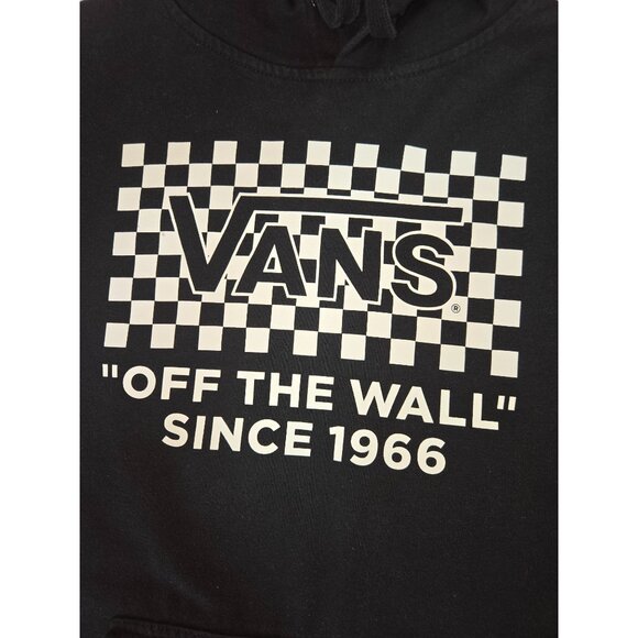 Vans "Off The Wall" Hoodie Small Black Hooded Sweatshirt - Picture 7 of 9